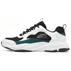 Skechers D'LITES 1.0 Cushioning Anti-Slip And Wear-Resistant Low-Top Chunky Sneakers Men's White Green 39.5