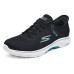 Skechers GO WALK 7 Cushioned Anti-Slip And Wear-Resistant Lightweight Low-Top Casual Running Shoes Women's Black Blue Черно-зеленый, 37
