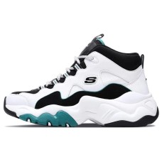 Skechers D'LITES 3.0 3.0 Anti-Slip And Wear-Resistant Breathable High-Top Chunky Sneakers Women's White Green 35