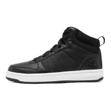 Skechers Anti-Slip Wear-Resistant Mid-Top Kids' Skateboarding Shoes Black White Teenagers Черно-белый, 34