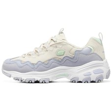 Skechers D'LITES 1.0 'White Purple' Women's Beige/Purple/Green, 37