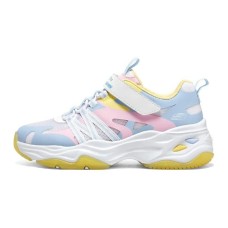 Skechers D'LITES Series Cushioning, Wear Resistant Kids Lifestyle Shoes White Blue Yellow Teenagers 36