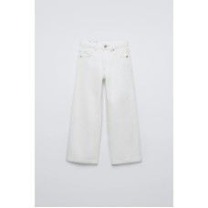 Джинсы wide leg ZARA Белый, 9/10 лет (года) (140 cm)