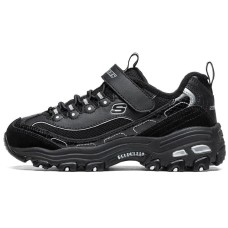 Skechers Cushioning Wear-Resistant Low-Top Kids Lifestyle Shoes All Black Kids' Черный, 27.5