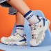 Skechers Kids 2.0 Slip Resistant Cushioning Abrasion Resistant Low Top Kids Lifestyle Shoes White Blue Teenagers 33