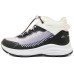 Skechers Waterproof And Wear-resistant Crew Shoes Black Lavender, 35