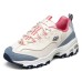Skechers D'LITES 1.0 Milk Tea Bear Blueberry Liqueur Abrasion Resistant Low Top Casual Shoes Women's Blue Natural/Blue, 35