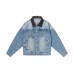 HARSH AND CRUEL Jacket Unisex Denim Blue Голубой, 2XL
