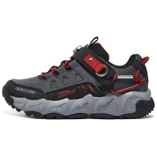 Skechers Velocitrek Boys Slip-Resistant Cushioning Low-Top Kids' Outdoor Shoes Black Red Kids' Красно-черный, 27.5