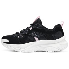 Skechers Anti-Slip Wear-Resistant Low-Top Casual Shoes Women's Black Pink Black Pink, 35