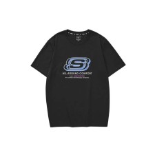 Skechers Colorful SS24 Drop Shoulder Sleeve T Shirt Unisex Carbon Black Carbon Black 0018, XS