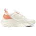 Skechers Cushioned Wear-Resistant Breathable Height Increasing Low-Top Casual Shoes Women's Beige Orange Natural/Orange, 35.5
