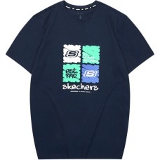 Skechers T Shirt Unisex Navy Blue Синий, L