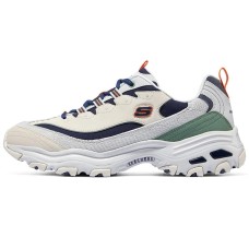 Skechers DLites 1.0 Chunky Shoes 'Beige Navy' Beige Blue Green, 43