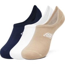 Skechers Ankle Socks Unisex 3 Pack Bright White Light Gray Umber Medieval Blue, S