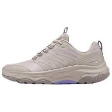 Skechers Women's GO WALK Anti Slip Wear Resistant Low Top Casual Shoes Women's Light Khaki BROWN/PURPLE, 36