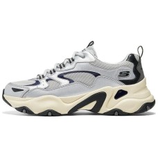Skechers DLITES Anti-Slip Wear-Resistant Low-Top Casual Shoes Men's Silver Silver White, 44