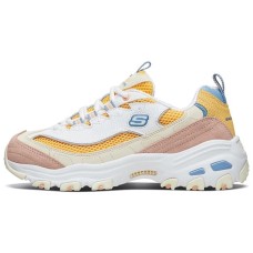 Skechers D'Lites 1.0 Low Running Shoes Gs White/Yellow Women's 36