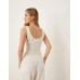 JDY scallop edge knitted vest in white Белый, M - US 6