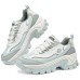Skechers Street Anti-Slip Wear-Resistant Low-Top Chunky Sneakers Women's Gray Blue Gray Blue, 36