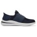 Skechers Slip Ins Delson 3.0 Cushioned Slip-Resistant Abrasion-Resistant Low-Top Casual Shoes Men's Blue Black Blue Black, 41