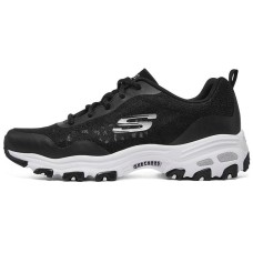 Skechers D'Lites 1.0 Low Dad Shoes Gs Black/White Women's 35
