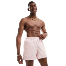 Pull&Bear seersucker stripe swimshort in light pink Розовый, XL