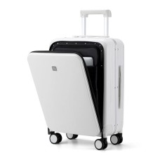 Hanke PC Suitcase Check-in Luggage Travel Bag Unisex Black/Gray/White Дым Белый, 18 Inches