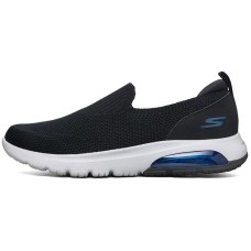 Skechers Go Walk Air Cushioning Breathable Wear-Resistant Slip-Resistant Low-Top Casual Shoes Men's Black Blue 44