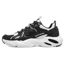 Skechers Cushioning Anti-Slip And Wear-Resistant Low-Top Chunky Sneakers Men's Black White Черно-белый, 39.5