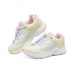 Skechers Girls Cushioning Wear-Resistant Low-Top Kids' Running Shoes Beige Pink Teenagers Ecru Pink, 30