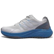 Skechers Cushioning Wear-Resistant Low-Top Training Running Shoes Men's Gray Blue Gray Blue, 41