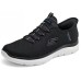 Skechers Sport Cushioned Wear-Resistant Breathable Low-Top Casual Shoes Men's Black White Черно-белый, 41