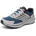 Skechers MEN'S GO Cushioning Breathable Rebound Low-Top Running Shoes Men's Gray Blue Gray Blue, 39.5