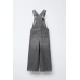 Длинный джинсовый комбинезон ZARA Серый, 9/10 лет (года) (140 cm)