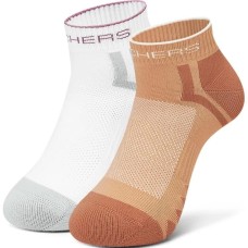 Skechers Ankle Socks Unisex 2 Pack 2 Pack (White+Light Peach), S