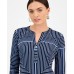 Petite Geometric Button-Placket Top, Exclusively for Macy's Tyra Strip, P/M