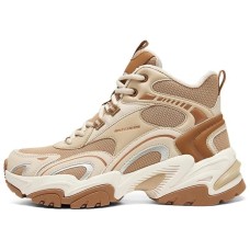 Skechers Sports Life Collection Anti-Slip Wear-Resistant Mid-Top Casual Shoes Women's Brown Brown/Natural, 36.5