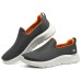 Skechers Go Walk Fle Slip-Resistant Low-Top Casual Shoes Men's Gray Orange Gray Orange, 42