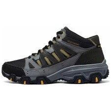 Skechers OUTDOOR MENS Supportive And Elastic Mid-Top Hiking Shoes Men's Dark Gray Yellow Charcoal/Multicolor, 41.5