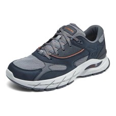 Skechers Durable Breathable Low-Top Casual Shoes Men's Blue Gray Blue Gray, 41