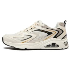 Skechers Street Tres-Air Uno Cushioning Breathable Low-Top Casual Running Shoes Men's White Gold Черный/Белый/Золотой, 39.5