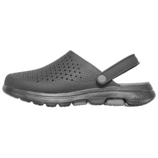 Skechers Go Walk 5 Rubber Sole Odor-Resistant Slip-Resistant Wrap-toe Slippers Men's Black 42