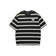 Skechers Colorful T-Shirt Unisex Black Background With Grey White Stripes Black Base with Grey White Stripes/03F6, XL