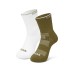 Skechers Mid-Calf Socks Unisex 2 Pack White/Moss Green 2 Pack (White/Tan Green), M