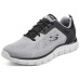 Skechers Cushioning Slip Resistant Waterproof Low Top Running Shoes Men's Black Gray Black Gray, 39.5