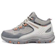 Skechers OUTDOOR Anti-Slip Wear-Resistant Mid-Top Trekking Shoes Women's Gray Gray/White/Orange, 38.5