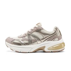 Skechers Anti-Slip Wear-Resistant Low-Top Chunky Sneakers Women's Gold rose gold/brown, 39.5