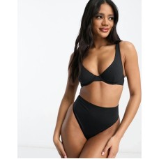 ASOS DESIGN Marina smoothing high-waist thong in black Черный, US 0