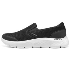 Skechers Go Walk Fle Request Slip-Resistant Low-Top Casual Shoes Men's Black White Черно-белый, 44